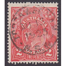 Australian    King George V    2d Red  Single Crown WMK 1st State Plate Variety 16L56